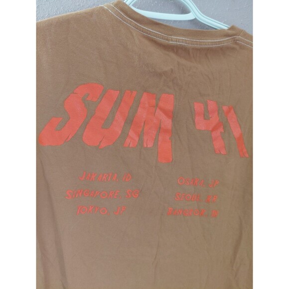 Sum 41 Japan Tour Mens 2X Brown Short Sleeve Graphic Tshirt - Picture 7 of 9